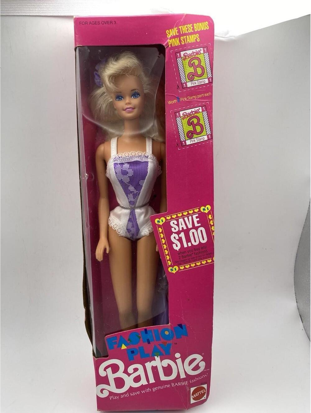 NIB 1990 Barbie Doll Fashion Play Mattel #9629  Vintage